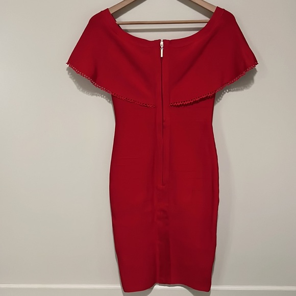 MARCIANO bodycon off the shoulder dress - Picture 2 of 5